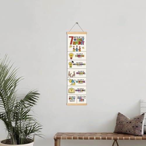 Gifts of the Holy Spirit Banner, Church Banner, Christian Rustic Hanging Door Flag, Farmhouse Decorations Outdoor Indoor, Church Activity Decor, Bible Lesson, Scripture and Words Decorations - color: Earthy tones