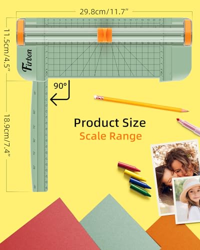 Firbon A5 Paper Cutter, Small Straight Paper Trimmer with Side Ruler - color: A5-morandi