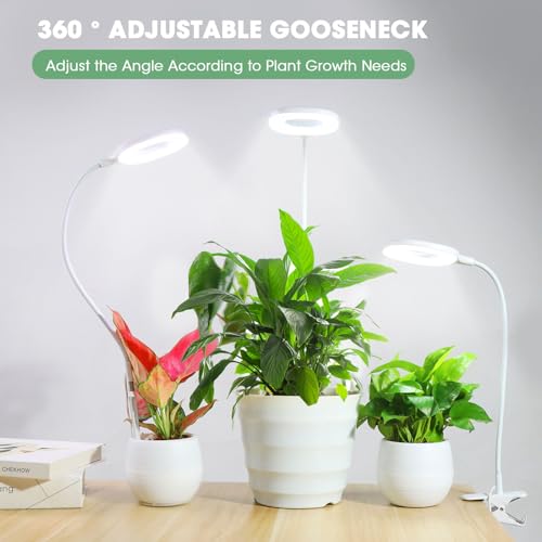 Full Spectrum Clip On LED Grow Lights for Indoor Plants, 5W, 1-Pack, White