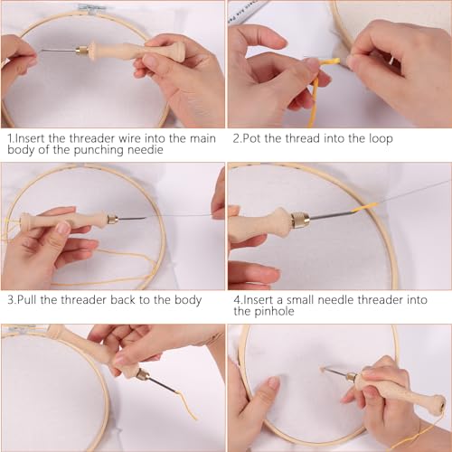 Pllieay Punch Needle, Wooden Punch Needle Tool for Punch Needle - size: Punch Needle