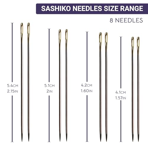 The Quilted Bear Gold Eye Sashiko Embroidery Needles, Assorted Sizes - size: Sashiko Needles Assorted