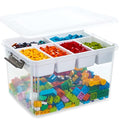 Citylife 32QT Clear Craft Organizers and Storage Box with Removable Tray - size: 32 Qt- 1 Pack
