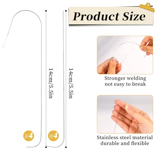 8Pcs Bead Spinner Needles Big Eye Beading Needles Stainless Bead Needle,Bead Needles for Jewelry Making Bracelet Necklace Jewelry Making (Needle) - size: 8pcs