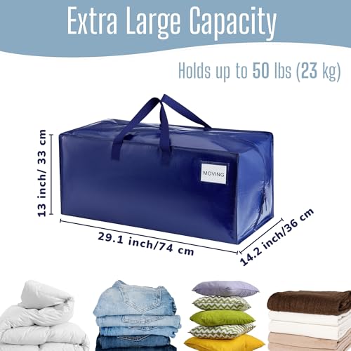 VENO 8 Pack Heavy Duty Moving Bags with Backpack Straps, Zippers & Handles, Extra Large Packing Bags for College Dorm Essentials, Moving Supplies Alternative to Cardboard Moving Boxes - color: Blue, size: 8 Pack
