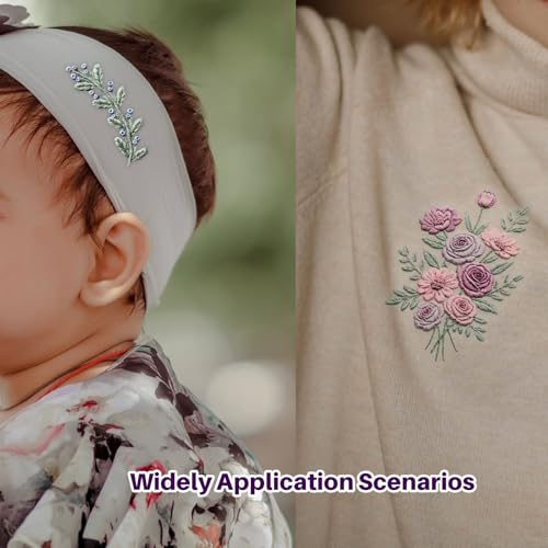 ZQmino Stick & Stitch Water Soluble Embroidery Paper, Embroidery Patterns - color: Floral