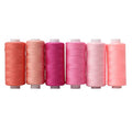 Cotton Thread Set - 6 Colors, 400 Yards Per Spool, Polyester, Multi - color: Pink Series