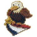 American Eagle Beaded Counted Cross Stitch Patriotic Ornament Kit Mill Hill 2008 Autumn Harvest MH18-8206