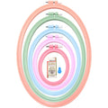 ZOCONE 5 Pcs 5 Size Oval Embroidery Hoops, ABS Plastic Embroidery Hoops Cross Stitch Hoops Embroidery Frames for Sewing, Needlework, Embroidery Projects (Size-11.4", 9.6", 7.5", 5.7",3.9") - style: 5 PCS,5 SIZE