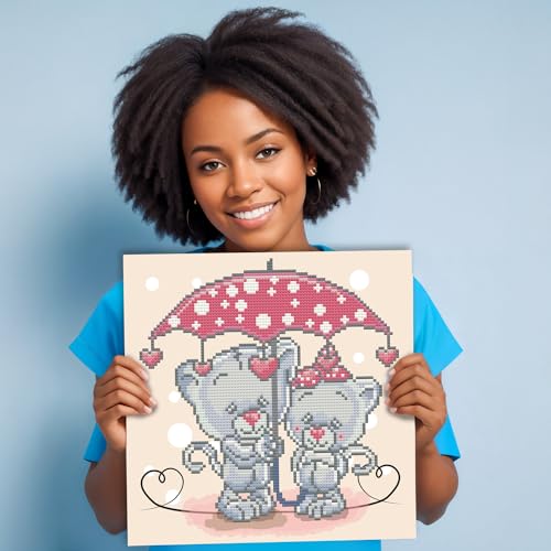 DIAMOND DOTZ Its Raining Love Diamond Painting Kit for Adults with Gems - color: Its Raining Love