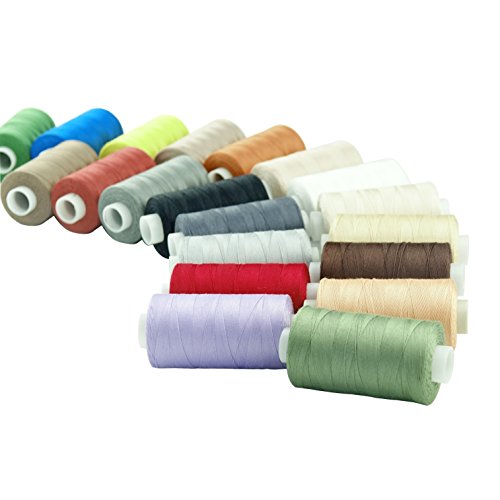 Simthread 20 Colors All Purposes Mercerized Cotton Quilting Thread 50wt 3 Plies for Piecing Sewing Embroidery etc - 550 Yards Each - color: 20 Colors