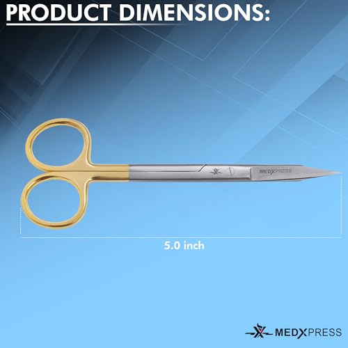 Embroidery Scissors Straight Gold Handle for Premium Quality Stainless Steel Stitch Cutting Pointed tip Hydropoinic Scissors for Art & Craft Fabric Cutting & Crafting Grooming scissors.