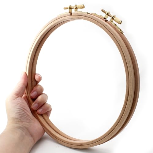 Opfiue 2 Pack 8 Inch Beech Wood Embroidery Hoop, Round - style: 8 Inch