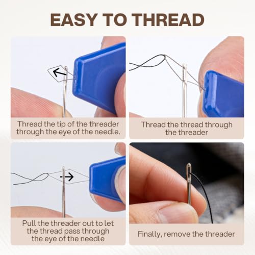 CLEANGOR 70Pcs Sewing Needle Set, 7 Size Large Eye Hand Sewing Needles Kit