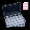 2pack 24-Grid Clear Plastic Bead Organizer Box with Adjustable Dividers