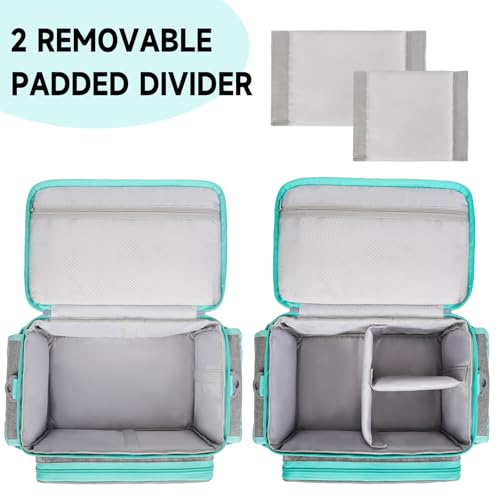 LEFOR·Z Small Sewing Supplies Organizer Bag(10.5 x 8 x 9inch),Sewing Box - color: Grey/Green