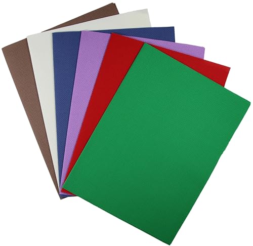 KCS 6 pc of 12" x 18" (30cmx45cm) 14 Count Cotton Aida Cloth Cross Stitch Fabric (14CT-R) - color: 14ct-r