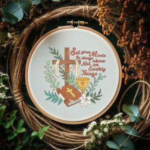 peacoblue Bible Verses and Flower Stick and Stitch Embroidery Patterns - color: Bible Verses and Flower
