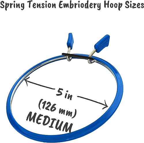 Nurge Premium Quality, Metal Spring Tension Embroidery Hoops, Cross Stich Hoop, Darning Hoops, Embroidery Tension Shed (Blue, Siz Mix) - color: Blue, size: Mix Sizes