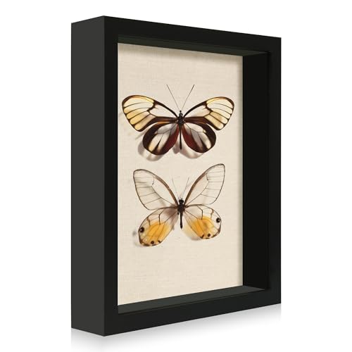 8x10 Shadow Box Frame with Tempered Glass,Black Wooden Memory Shadow Box Display Case with Soft Linen Back for Wall or Tabletop Display - color: Black, size: 8x10
