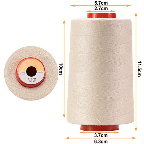 New brothread 4 Large Cones All Purpose Polyester Thread -Cream - color: 4xCream