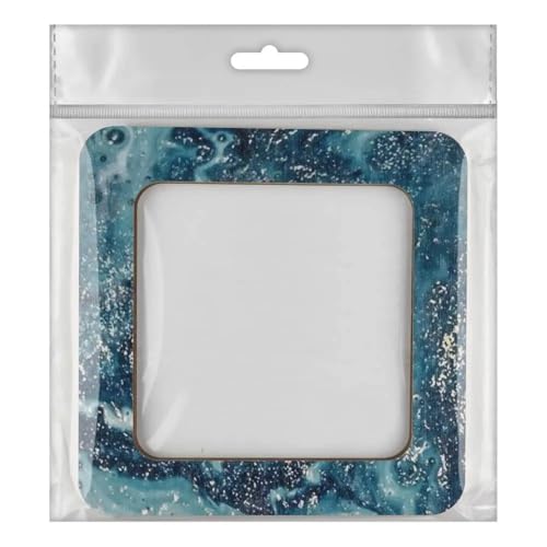 Magnetic Embroidery Hoop Medium – 4"x4" Inner Size, Square Hoop for Perforated Paper & Plastic Canvas, Celadon Blue | FLMP‑011 - color: Celadon
