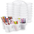 gisgfim 6 Pack Classroom Caddy Organizer with Handle, 6 Compartments, Clear - color: Clear