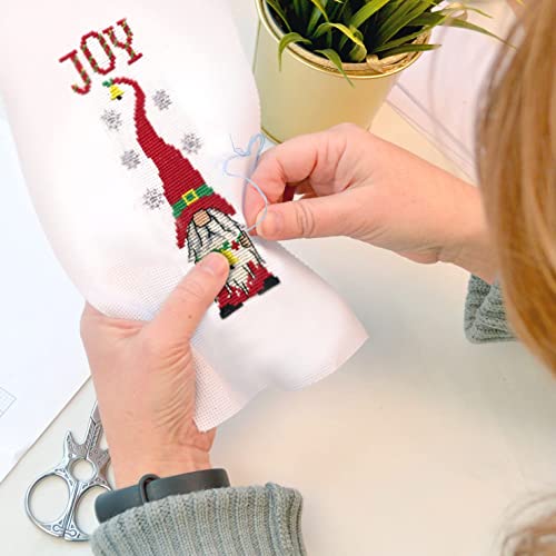 Povitrulya Christmas Santa Gnome - Counted Cross Stitch Bookmark Kit - DIY Embroidery Gift - color: Christmas Santa Gnome