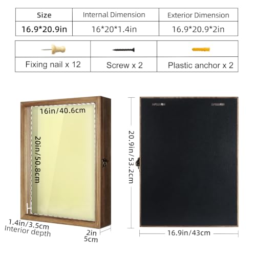 TJ.MOREE Extra Large Shadow Box 16x20 Display Case Picture Frame Carbonized - color: Carbonized, size: 16x20