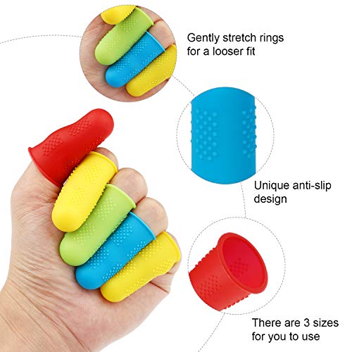 32 Pcs Rubber Finger Pads Tips, Silicone Hot Finger Protectors