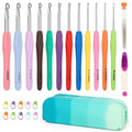 Coopay Crochet Hooks Set with Case, 12 Size Crochet Needles for Crocheting - color: Ergonomic Metal Set With Case