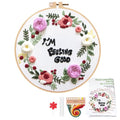 Topapfo Funny Embroidery Kit for Beginners Adults, Feeling Good Embroidery Patterns with Hoops Thread Needles Tutorials - color: feeling good