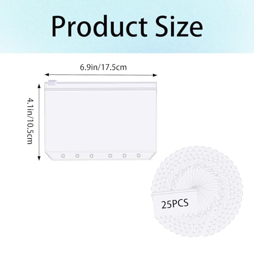 25PCS A6 Size Circular Knitting Needle Case Waterproof Binder Zipper Folders 2 Three-Ring Binders for Round Knitting Needles Bag Waterproof Loose Leaf Bag Knitting Needles Storage