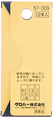 Clover 57-009 French Embroidery Needles No. 9 12 Pieces - style: No.9