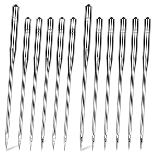 80 PCS Size 90/14 100/16 Leather Sewing Machine Needles, Heavy Duty Sewing Machine Needles for Thick Fabric Leather Embroidery Jeans, Compatible with Home Sewing Machine - style: 80PCS Size 90/14 100/16