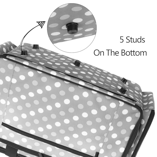 LUXJA Sewing Machine Case with Removable Padding Pad, Gray Dots - color: Gray Dots, style: Sewing Machine Bag