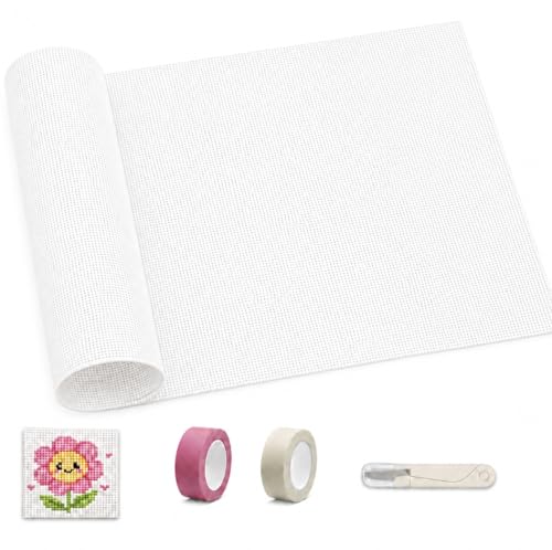18 Mesh Needlepoint Canvas 100% Cotton,18 x 20 Inch White