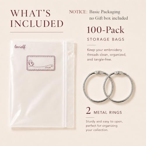 lovielf Embroidery Threads Floss Bag Organizer (100 Pack) - color: 100 pack