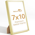 7x10 Aluminum Metal Picture Frame,Tempered Glass Gold Photo Frame 7x10 for Family Photo,Posters,Art,Document to Wall Mount Horizontally or Vertically - size: 7x10