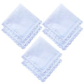6 Pack of Ladies Embroidery Cotton Handkerchiefs Lace Wedding Hankies - color: A