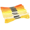 8Pcs 7.5m Yellow Cotton Stitch Embroidery Thread Floss DIY Friendship Bracelets Floss Craft Sewing Skeins Fashion Embroidery Floss for Arts, Crafts and Sewing - color: BROWN