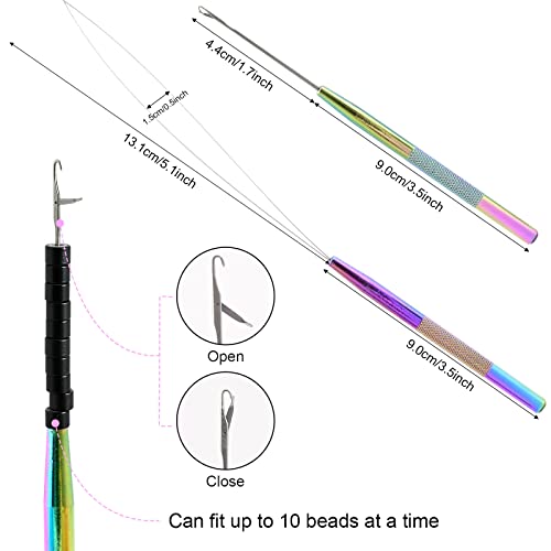 NEWISHTOOL Micro Links Hair Extensions Kit, Hair Extension Pliers for Beads - color: Rainbow