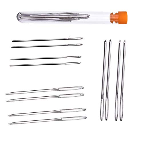 GCIYAEN Large Eye Sewing Knitting Needles Blunt Yarn Needles Leather Needles Embroidery Needles Bent Wool Tapestry Needles (12PCS Blunt)