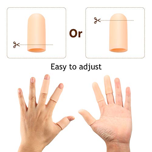 Frienda 30 Pcs Silicone Gel Finger Protector, 2 Sizes, Apricot - color: Apricot