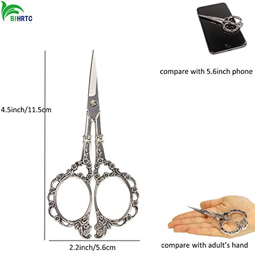 BIHRTC Vintage European Embroidery Sewing Shears for DIY Handmade Scissors