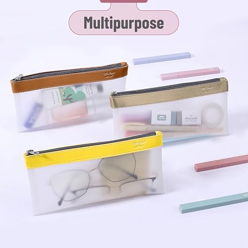 Mr. Pen - 3 Pack Clear Kids Pouch - Multi-Use Pencil & Make Up Case - color: Autumn, size: 3 Pack, Medium