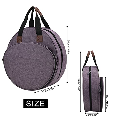 Multifunctional Embroidery Supplies Storage Tote Bag, Large-Capacity Embroidery Project Storage Bag - color: Purple Circle