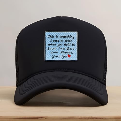 Loving Memorial Family Patch 3 Inches Memory Heart Family Memories Gifts Remembrance Iron On/Sew On Embroidery Fabric Applique Patches for Trucker Hats Clothes DIY Accessories (Style 1, Grandpa) - color: Style 1, size: Grandpa