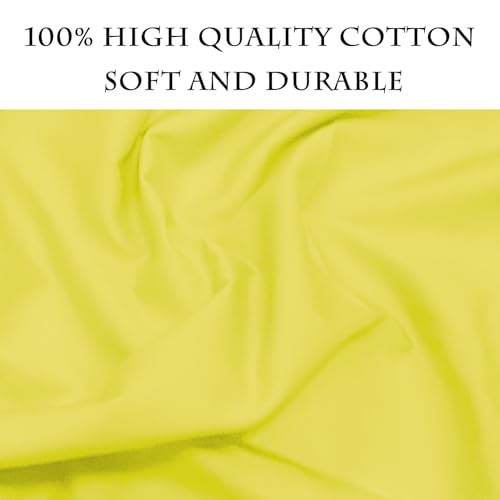 Yellow Cotton Fabric 2 Yards, 100% Natural Cotton Poplin Fabric by The Yard, 59 Inches Wide Lining Fabric for Sewing Apparel Cloth Hard-Wearing & High-Density Embroidery Quilting, Sewing Material - color: Yellow, size: 2Y