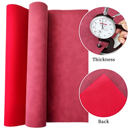 Dark Red Soft Faux Suede Fabric 30x135cm Synthetic Faux Leather Frosted Leatherette for DIY Sewing Crafts - color: Dark Red