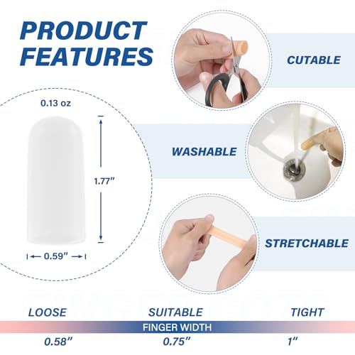 Gel Finger Cots Protectors, Silicone Covers, Bandages, Caps & Sleeve, Clear - color: Clear, size: M(10)
